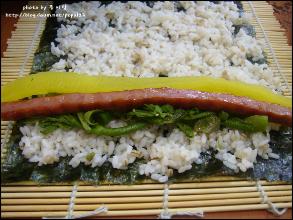 두릅 싫어하는 신랑위해 만든 두릅김밥